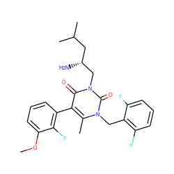 COc1cccc(-c2c(C)n(Cc3c(F)cccc3F)c(=O)n(C[C@H](N)CC(C)C)c2=O)c1F ZINC000013580586