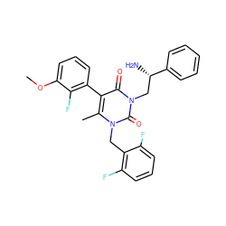 COc1cccc(-c2c(C)n(Cc3c(F)cccc3F)c(=O)n(C[C@H](N)c3ccccc3)c2=O)c1F ZINC000006716969