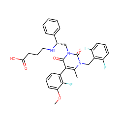 COc1cccc(-c2c(C)n(Cc3c(F)cccc3F)c(=O)n(C[C@H](NCCCC(=O)O)c3ccccc3)c2=O)c1F ZINC000042833893