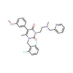 COc1cccc(-c2c(C)n(Cc3c(F)cccc3F)c(=O)n(CCN(C)Cc3ccccn3)c2=O)c1 ZINC000013553274