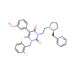 COc1cccc(-c2c(C)n(Cc3c(F)cccc3F)c(=O)n(CCN3CCC[C@H]3Cc3ccccn3)c2=O)c1 ZINC000026165433