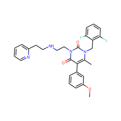 COc1cccc(-c2c(C)n(Cc3c(F)cccc3F)c(=O)n(CCNCCc3ccccn3)c2=O)c1 ZINC000013553272