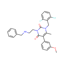 COc1cccc(-c2c(C)n(Cc3c(F)cccc3F)c(=O)n(CCNCc3ccccc3)c2=O)c1 ZINC000026168060