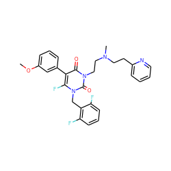 COc1cccc(-c2c(F)n(Cc3c(F)cccc3F)c(=O)n(CCN(C)CCc3ccccn3)c2=O)c1 ZINC000040877342