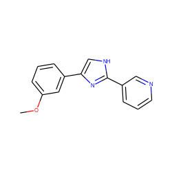 COc1cccc(-c2c[nH]c(-c3cccnc3)n2)c1 ZINC000013553747