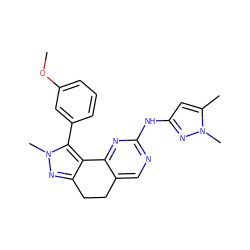 COc1cccc(-c2c3c(nn2C)CCc2cnc(Nc4cc(C)n(C)n4)nc2-3)c1 ZINC000143075809