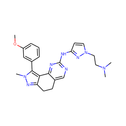 COc1cccc(-c2c3c(nn2C)CCc2cnc(Nc4ccn(CCN(C)C)n4)nc2-3)c1 ZINC000169702340