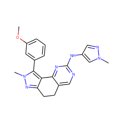 COc1cccc(-c2c3c(nn2C)CCc2cnc(Nc4cnn(C)c4)nc2-3)c1 ZINC000141185194