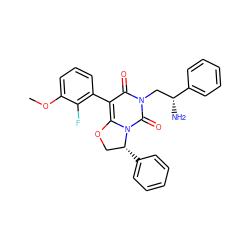 COc1cccc(-c2c3n(c(=O)n(C[C@@H](N)c4ccccc4)c2=O)[C@H](c2ccccc2)CO3)c1F ZINC000028135292