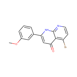 COc1cccc(-c2cc(=O)c3c(Br)ccnc3[nH]2)c1 ZINC000029467760