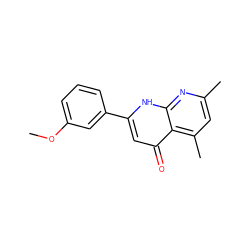 COc1cccc(-c2cc(=O)c3c(C)cc(C)nc3[nH]2)c1 ZINC000006484263