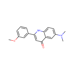 COc1cccc(-c2cc(=O)c3cc(N(C)C)ccc3[nH]2)c1 ZINC000005502600