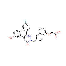 COc1cccc(-c2cc(=O)n(C[C@H]3CCc4c(cccc4OCC(=O)O)C3)nc2-c2ccc(F)cc2)c1 ZINC000299856929