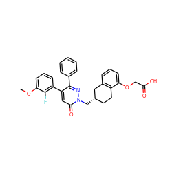 COc1cccc(-c2cc(=O)n(C[C@H]3CCc4c(cccc4OCC(=O)O)C3)nc2-c2ccccc2)c1F ZINC000299857273