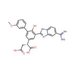 COc1cccc(-c2cc([C@@H](CC(=O)O)C(=O)O)cc(-c3nc4cc(C(=N)N)ccc4[nH]3)c2O)c1 ZINC000036242967