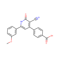 COc1cccc(-c2cc(-c3ccc(C(=O)O)cc3)c(C#N)c(=O)[nH]2)c1 ZINC000230584010