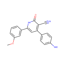 COc1cccc(-c2cc(-c3ccc(N)cc3)c(C#N)c(=O)[nH]2)c1 ZINC000299858196