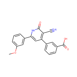 COc1cccc(-c2cc(-c3cccc(C(=O)O)c3)c(C#N)c(=O)[nH]2)c1 ZINC000299866799