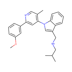 COc1cccc(-c2cc(-n3cc(CNCC(C)C)c4ccccc43)c(C)cn2)c1 ZINC001772576640