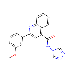 COc1cccc(-c2cc(C(=O)Nn3cnnc3)c3ccccc3n2)c1 ZINC000000433818