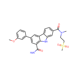 COc1cccc(-c2cc(C(N)=O)c3[nH]c4cc(C(=O)N(C)CCS(C)(=O)=O)ccc4c3c2)c1 ZINC000068244843