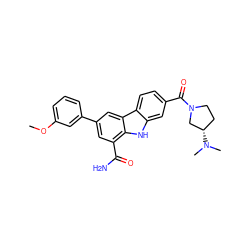 COc1cccc(-c2cc(C(N)=O)c3[nH]c4cc(C(=O)N5CC[C@H](N(C)C)C5)ccc4c3c2)c1 ZINC000113204971