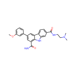 COc1cccc(-c2cc(C(N)=O)c3[nH]c4cc(C(=O)NCCN(C)C)ccc4c3c2)c1 ZINC000113262148