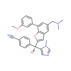 COc1cccc(-c2cc(CN(C)C)cc3cc([C@](O)(c4ccc(C#N)cc4)c4cncn4C)oc23)c1 ZINC000040898220