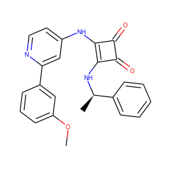 COc1cccc(-c2cc(Nc3c(N[C@H](C)c4ccccc4)c(=O)c3=O)ccn2)c1 ZINC000100081689