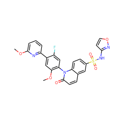COc1cccc(-c2cc(OC)c(-n3c(=O)ccc4cc(S(=O)(=O)Nc5ccon5)ccc43)cc2F)n1 ZINC001772580827