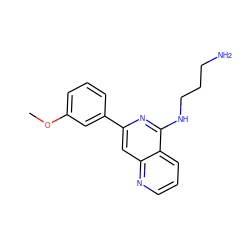 COc1cccc(-c2cc3ncccc3c(NCCCN)n2)c1 ZINC000013489158