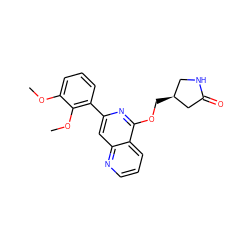 COc1cccc(-c2cc3ncccc3c(OC[C@H]3CNC(=O)C3)n2)c1OC ZINC000141921330