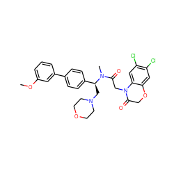 COc1cccc(-c2ccc([C@H](CN3CCOCC3)N(C)C(=O)CN3C(=O)COc4cc(Cl)c(Cl)cc43)cc2)c1 ZINC000044352459