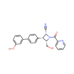 COc1cccc(-c2ccc([C@H]3[C@@H](CO)N(C(=O)c4ccccn4)[C@H]3C#N)cc2)c1 ZINC000095599425