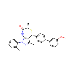 COc1cccc(-c2ccc([C@H]3S[C@@H](C)C(=O)Nc4c3c(C)nn4-c3ccccc3C)cc2)c1 ZINC000084730113