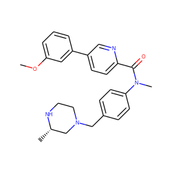 COc1cccc(-c2ccc(C(=O)N(C)c3ccc(CN4CCN[C@@H](C)C4)cc3)nc2)c1 ZINC000095598483