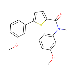 COc1cccc(-c2ccc(C(=O)N(C)c3cccc(OC)c3)s2)c1 ZINC000095583505