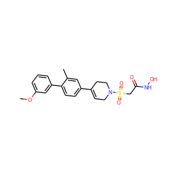 COc1cccc(-c2ccc(C3=CCN(S(=O)(=O)CC(=O)NO)CC3)cc2C)c1 ZINC000000591531