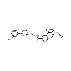 COc1cccc(-c2ccc(CCNC(=O)c3ccc4c(c3)[C@@]3(C)CCN(CC5CC5)[C@@H](C4)[C@@H]3C)cc2)c1 ZINC000169291664