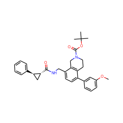 COc1cccc(-c2ccc(CNC(=O)[C@@H]3C[C@H]3c3ccccc3)c3c2CCN(C(=O)OC(C)(C)C)C3)c1 ZINC000653762349