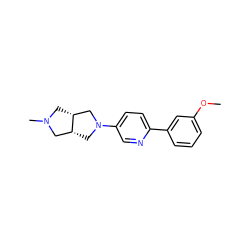 COc1cccc(-c2ccc(N3C[C@@H]4CN(C)C[C@@H]4C3)cn2)c1 ZINC000040428751