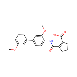 COc1cccc(-c2ccc(NC(=O)C3=C(C(=O)O)CCC3)c(OC)c2)c1 ZINC000013534118