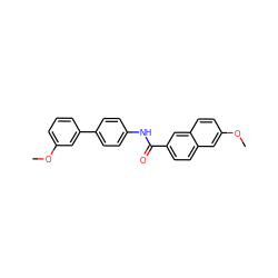 COc1cccc(-c2ccc(NC(=O)c3ccc4cc(OC)ccc4c3)cc2)c1 ZINC000073197684