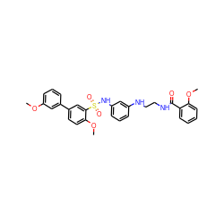 COc1cccc(-c2ccc(OC)c(S(=O)(=O)Nc3cccc(NCCNC(=O)c4ccccc4OC)c3)c2)c1 ZINC000473114668