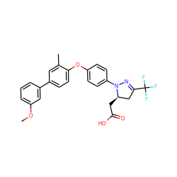 COc1cccc(-c2ccc(Oc3ccc(N4N=C(C(F)(F)F)C[C@H]4CC(=O)O)cc3)c(C)c2)c1 ZINC000213679760