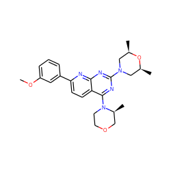 COc1cccc(-c2ccc3c(N4CCOC[C@@H]4C)nc(N4C[C@H](C)O[C@H](C)C4)nc3n2)c1 ZINC000168763178