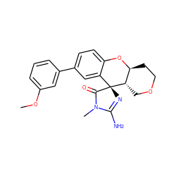 COc1cccc(-c2ccc3c(c2)[C@]2(N=C(N)N(C)C2=O)[C@H]2COCC[C@@H]2O3)c1 ZINC000103253353