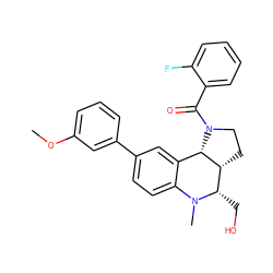 COc1cccc(-c2ccc3c(c2)[C@H]2[C@H](CCN2C(=O)c2ccccc2F)[C@H](CO)N3C)c1 ZINC000095600952