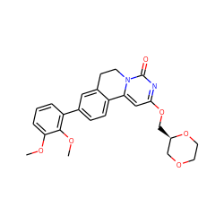 COc1cccc(-c2ccc3c(c2)CCn2c-3cc(OC[C@@H]3COCCO3)nc2=O)c1OC ZINC000142911178