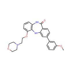 COc1cccc(-c2ccc3c(c2)Nc2c(cccc2OCCN2CCOCC2)NC3=O)c1 ZINC000043077434